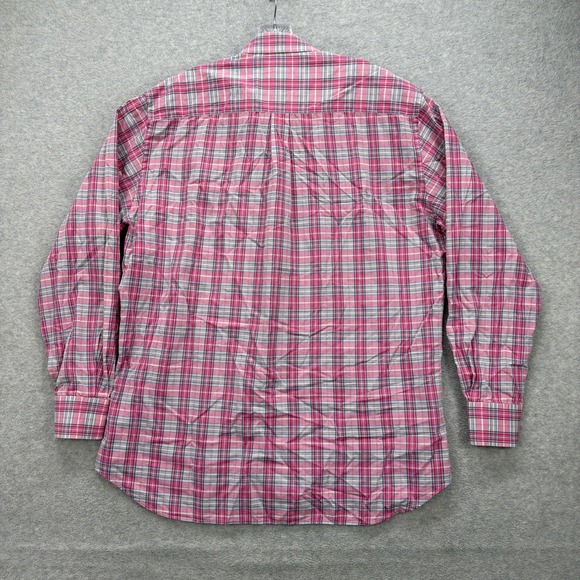 Peter Millar Shirt Mens Large Pink Plaid India Madras Oxford Dress Casual Sport - Picture 3 of 7